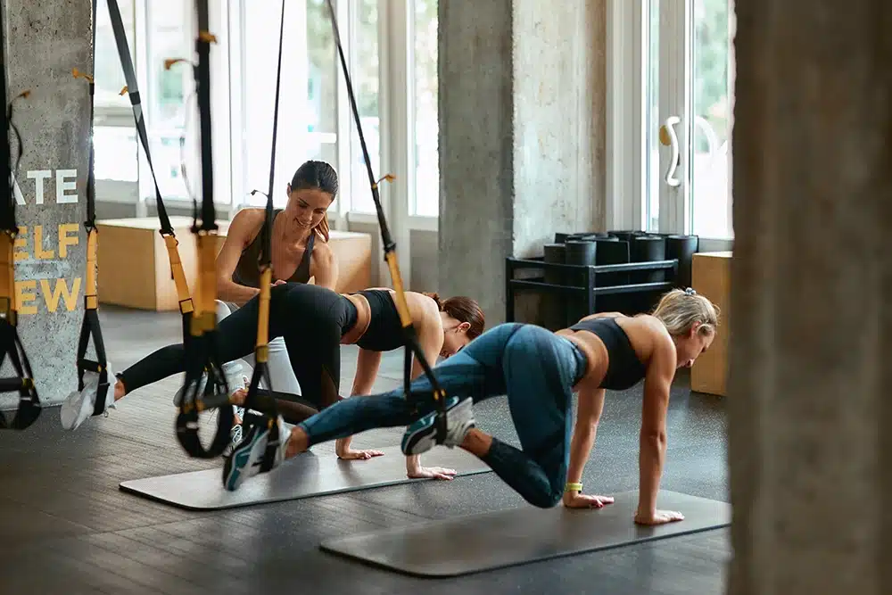 Women working out at a studio