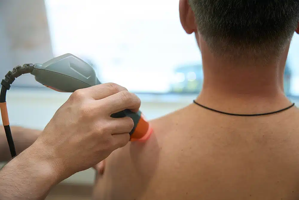 Close up of low light laser therapy